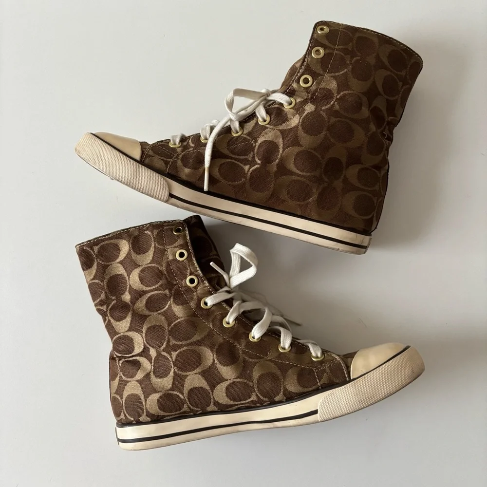 Coach Signature High-Top Sneakers - Picture 6 of 11